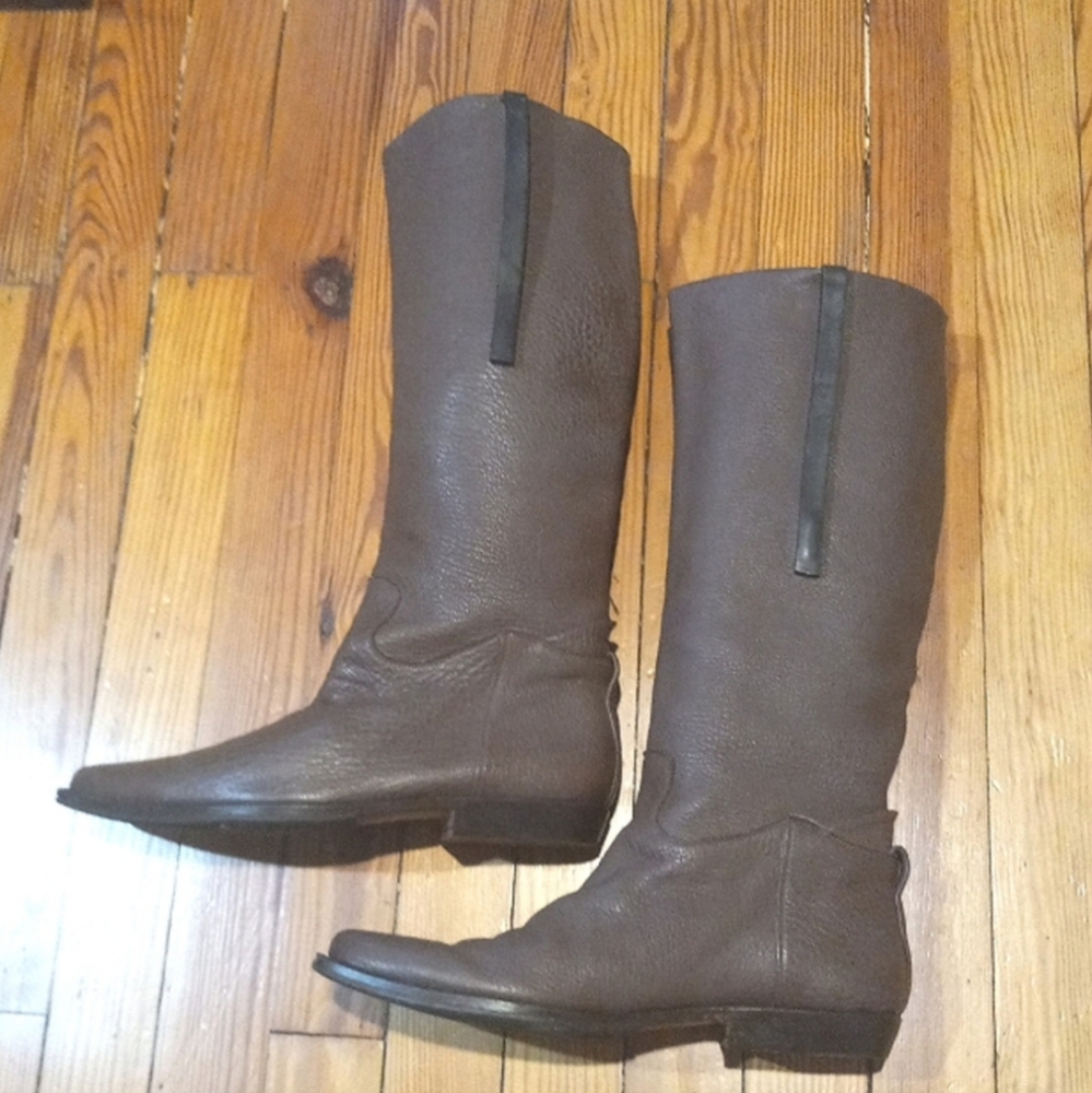 Brown Knee-High Leather Boots